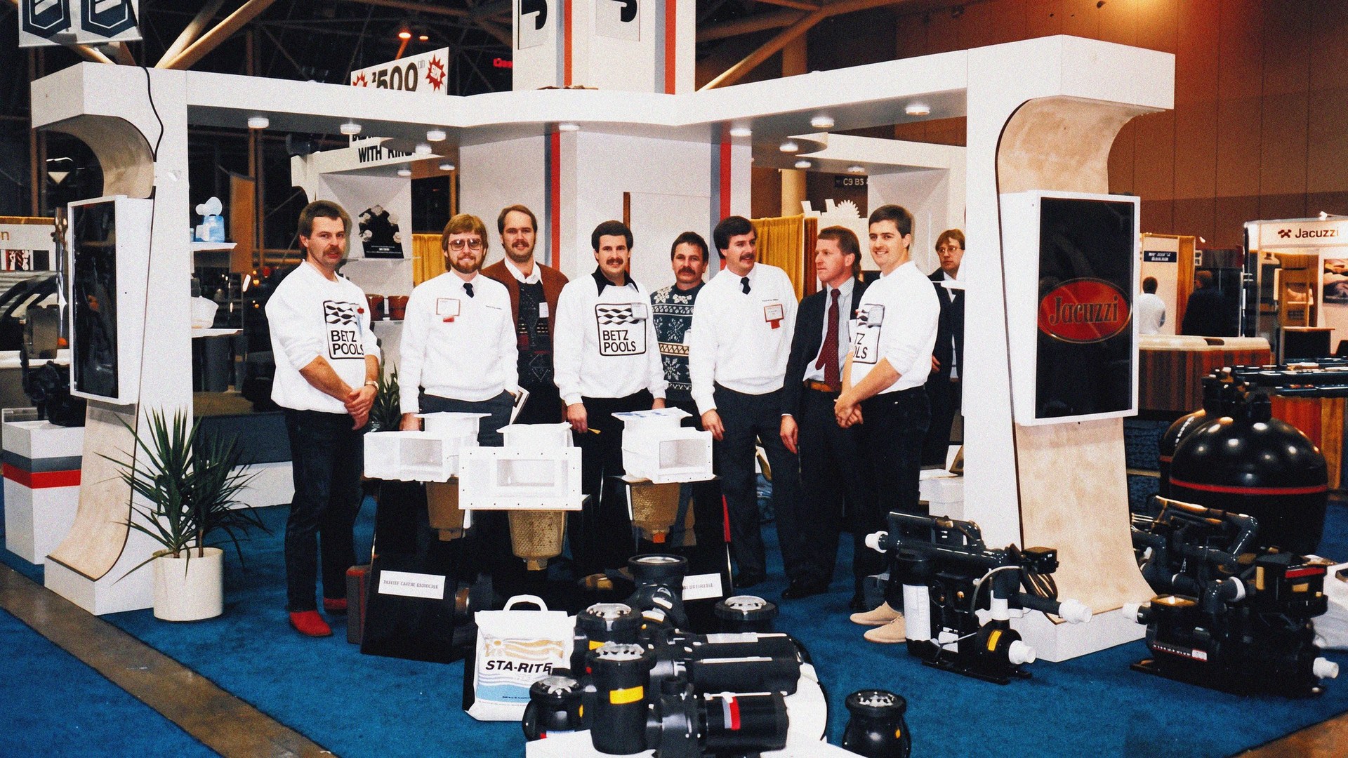The show floor — Betz Pools, stand and staff